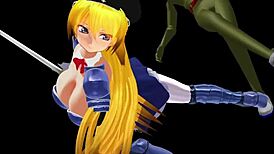 Intenzivne scene iz Girl B Hero deo 9 sa Leticijom 2 u anime stilu.