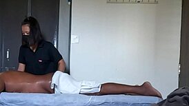 This cute ass girl gets an amazing massage session.