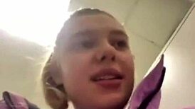 Teen webcam girl toys her ass outdoors