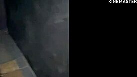 wife rubbing bare in swing cabin