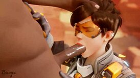 Tracer Pays Bet With Blowjob And Cumshot
