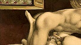 vintage erotic illustration sparks old-school charm in anime style