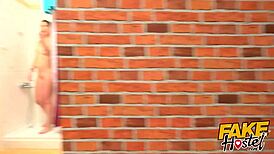 cute teen in pigtails experiences intense encounter at fake hostel