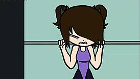 Animasyonlu kız vahşi aksiyon sahneleriyle don çekme derlemesi 1