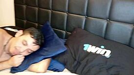 Black friend wakes to intense gay masturbation and orgasm