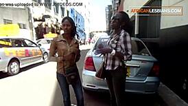 ebony lesbian pickup turns into raw african toilet sex with natural tits
