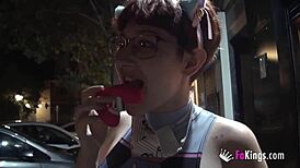 Hey busty teen Meraki, wanna give more free public blowjobs on the street today?