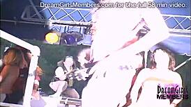 Biker chicks, why strip naked for this huge contest crowd today?