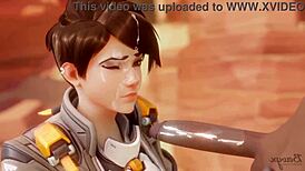 Tracer Pays Bet With Blowjob And Cumshot