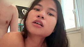 Rough Fuck with 18yo Asian Schoolmate Before Parents Return