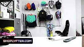 Why is this blonde teen suspected? Undergo questioning and cavity search by the officer.