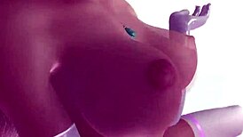 Princess Peach Rides Dildo Hard on Big Cock Anime Scene. Her Hairless Body Dances Wild