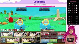 vtuber lewdneko plays evenicle with huge tits exposed