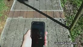 hot latina from street takes on dick in hardcore blowjob