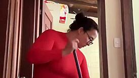 my cute milf neighbor masturbates in the bathroom and gets a creampie