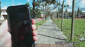 hot latina from street takes on dick in hardcore blowjob