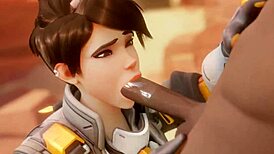 Tracer Pays Bet With Blowjob And Cumshot