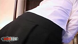 French beauty Lavandra May gapes in anal office fuck