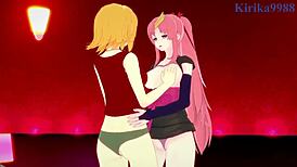 Cagalli, Lacus, Suletta, and Miorine in Lesbian Play