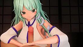 Hell Yeah! Sanae’s Anime Tits Squeeze Tight for a Wild Creampie in 3D!
