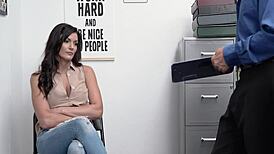 Hot Becky Bandini caught stealing, stripped bare by shop owner for punishment