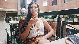 First Time Fuck at Home with Cute Latina Teen 18+ After Mall Meet