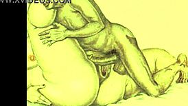 vintage erotic sketches with a retro artistic vibe