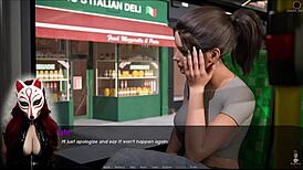 Kate 8: Brunette Maid in Stockings Flashes Big Tits Outdoors