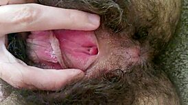 Fingering My Hairy Slutty Pussy Close-Up With Small Tits