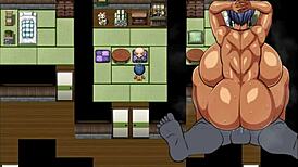 Tanned Girl Natsuki in Hentai Game Public Scene