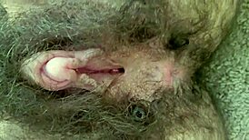 Fingering My Hairy Slutty Pussy Close-Up With Small Tits