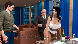 Emotional Submissive Secretary Obeys Fat Boss in Intense Face Action