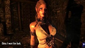 elena makes a deal in cartoon with blonde and big cock