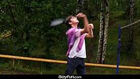 boyfun - outdoor bj leads to indoor twink bareback fuck