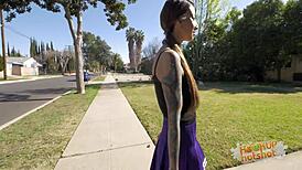 Stassi Sinclair's throat fucked before hookup dicking