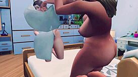 Rubia y morena calientes chupando coños con dildo