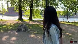 Why does my girlfriend orgasm in the public park under my toy control?