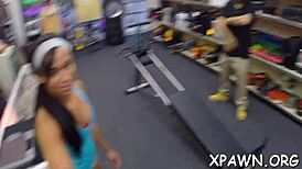 Bimbo feels rough sex passion in shop