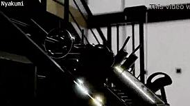 futa babe with huge tits and ass gets lewd in the gym with monster cock 😈💦