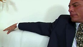 hot asian slut fulfills fantasy with big white cock in stockings