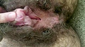 Fingering My Hairy Slutty Pussy Close-Up With Small Tits