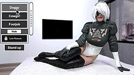 Sexy time with android type 2b in bedroom bdsm hentai
