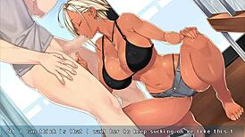 Kanobitch teases, becoming a slut in this hentai game