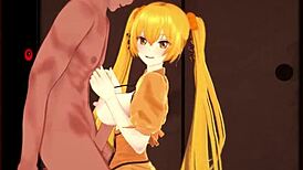 sexy hatsune miku in halloween remix with big tits and creampie fucking 😈