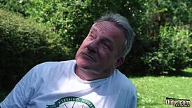 hot teen bangs grandpa and swallows his load