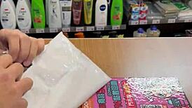 asian ladyboy shows new thong in store 😏