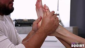 The gal squirts right on the couch, it's amazing.