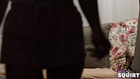 The gal squirts right on the couch, it's amazing.