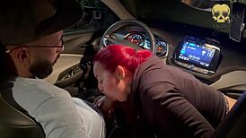 My friend and I teased boss's cock in his car