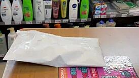 asian ladyboy shows new thong in store 😏